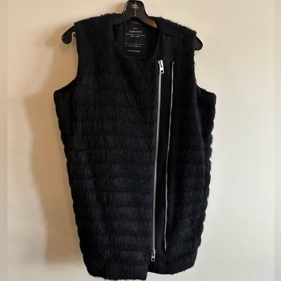 ALL SAINTS Italian Cloth Black Vest Virgin Wool + Alpaca - Size US 6 - Picture 3 of 7